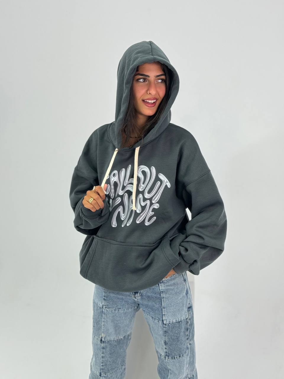 Oversized printed hoodie ( call out )