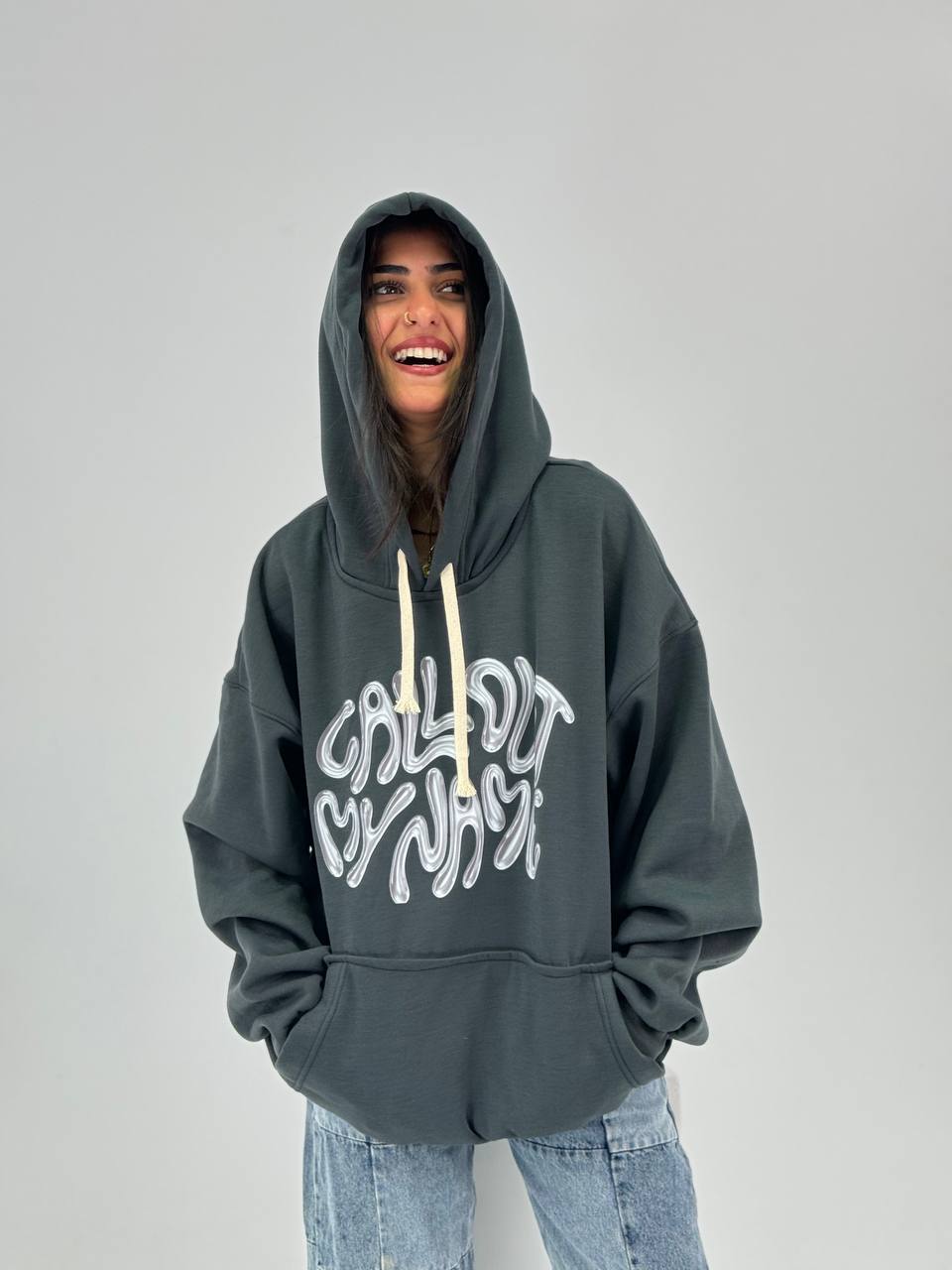 Oversized printed hoodie ( call out )