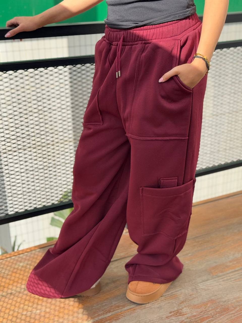 Oversized cargo sweatpants