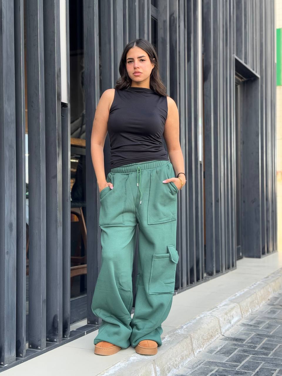 Oversized cargo sweatpants