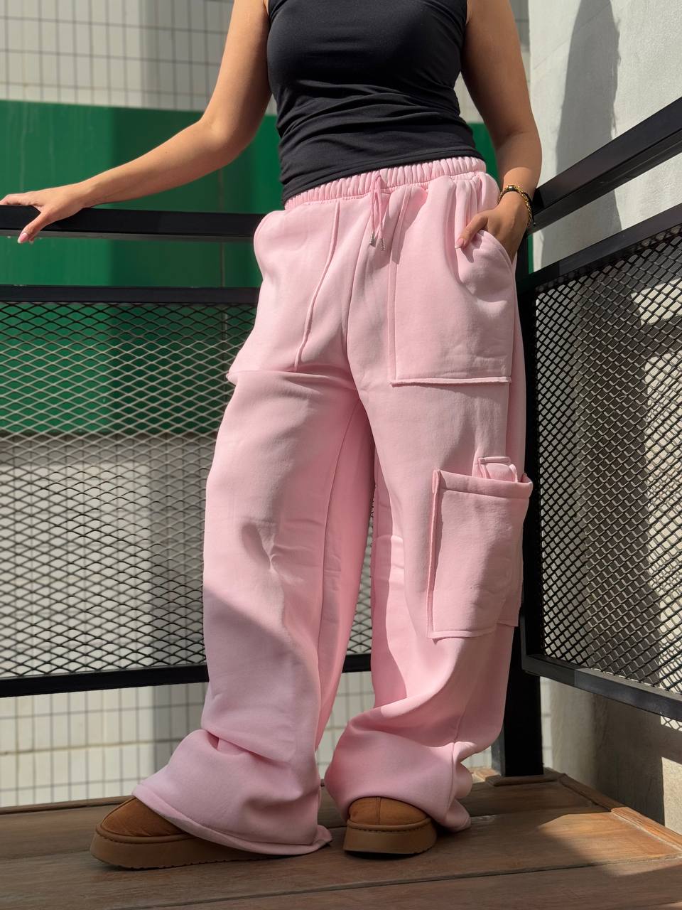 Oversized cargo sweatpants